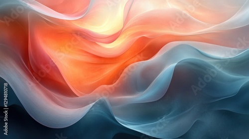 Wallpaper Mural Abstract Flowing Waves in Warm and Cool Color Gradients Torontodigital.ca