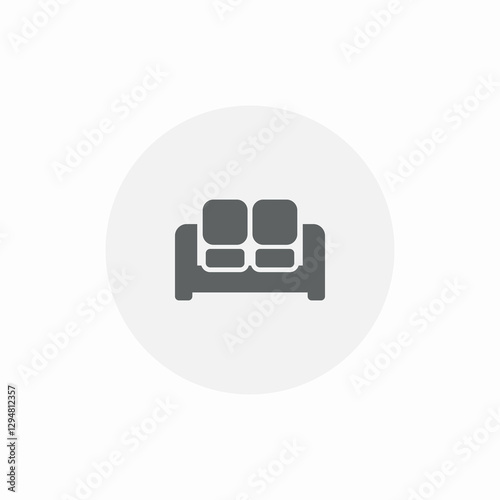 hall sofa seat icon sign vector