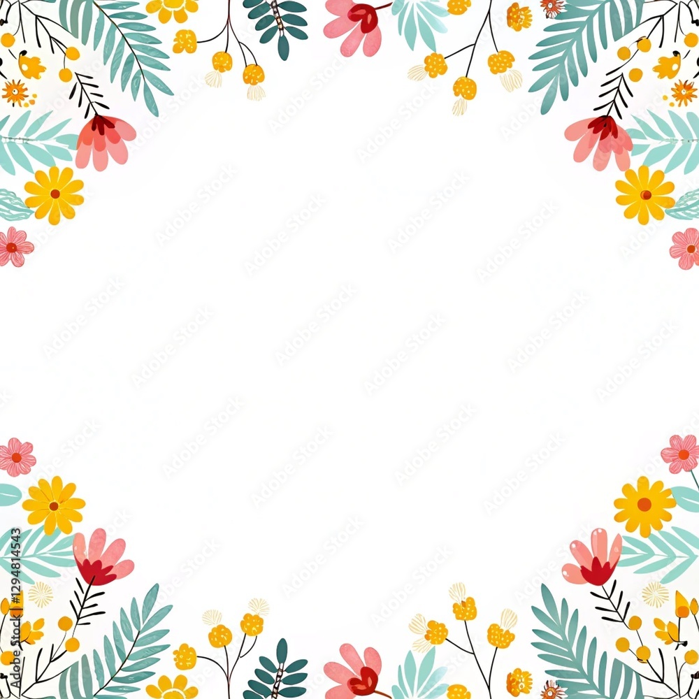 Decorative Floral Border Frame Illustration Decorative Floral Border Frame Illustration