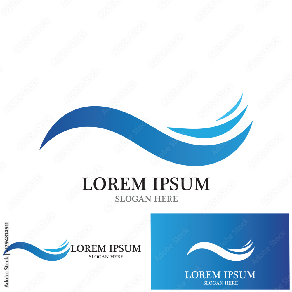 Naklejka premium water wave icon vector illustration template design