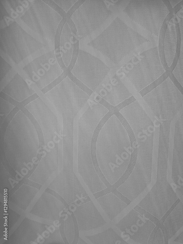 gray abstract geometric shapes and swirl patterns on linen