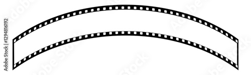 Arch Shape Blank Film Strip, videography elements, cinema reel. Filmstrip without frames representing photography and film concepts isolated transparent background