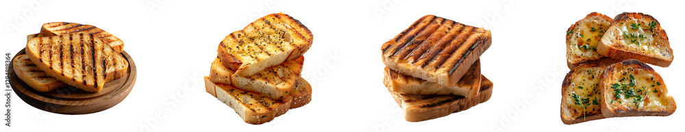 Toast on transparent background collection set Toast on transparent background collection set