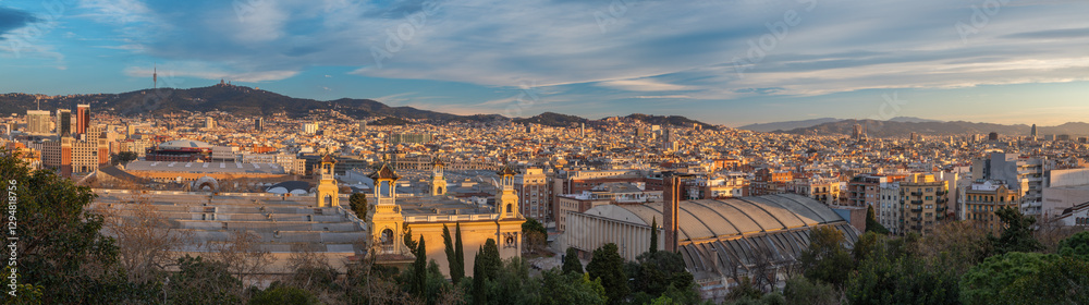 Obraz premium Barcelona - The panorama of the city in the morning light.