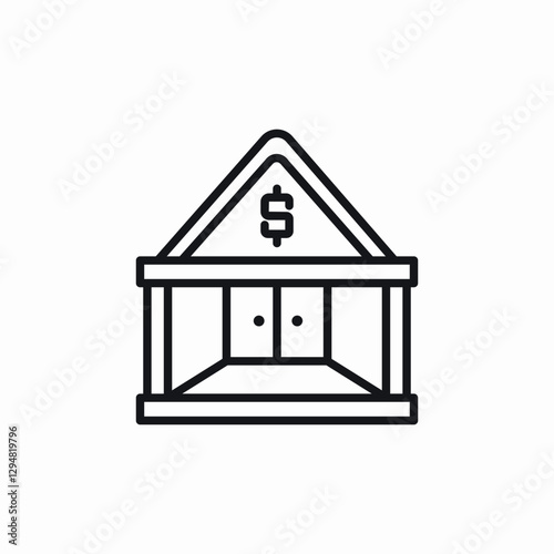 bank building icon sign vector