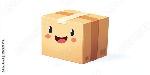 Happy Delivery Box: A cheerful cartoon package ready for shipment.