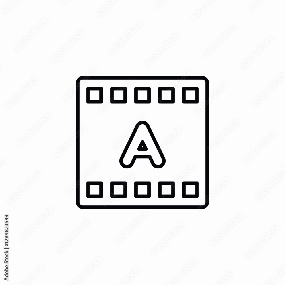 media film a icon sign vector media film a icon sign vector