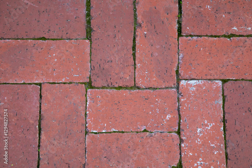 red brick walkway texture background horizontal