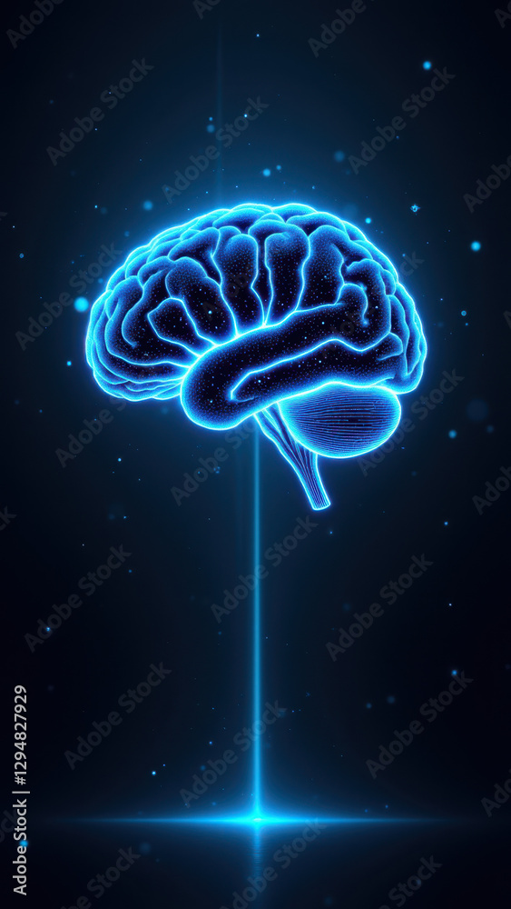 Fototapeta premium An illustration of a human brain representing artificial general intelligence.