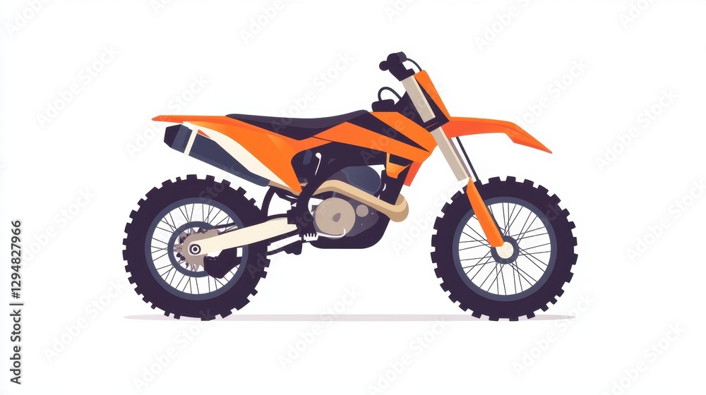 Orange Motocross Dirt Bike: A Powerful Machine Ready for Off-Road Adventure Orange Motocross Dirt Bike: A Powerful Machine Ready for Off-Road Adventure