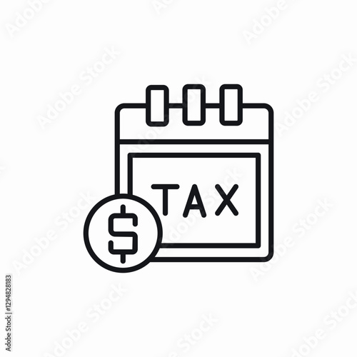 tax calendar icon sign vector