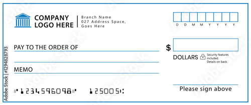Presentation Check Template Giant Large Donor Check for Business. Vector