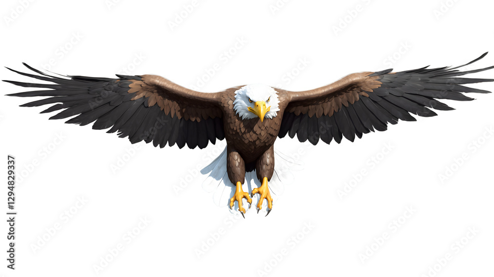 Eagle in Flight, Majestic Wings Spread Wide Eagle in Flight, Majestic Wings Spread Wide