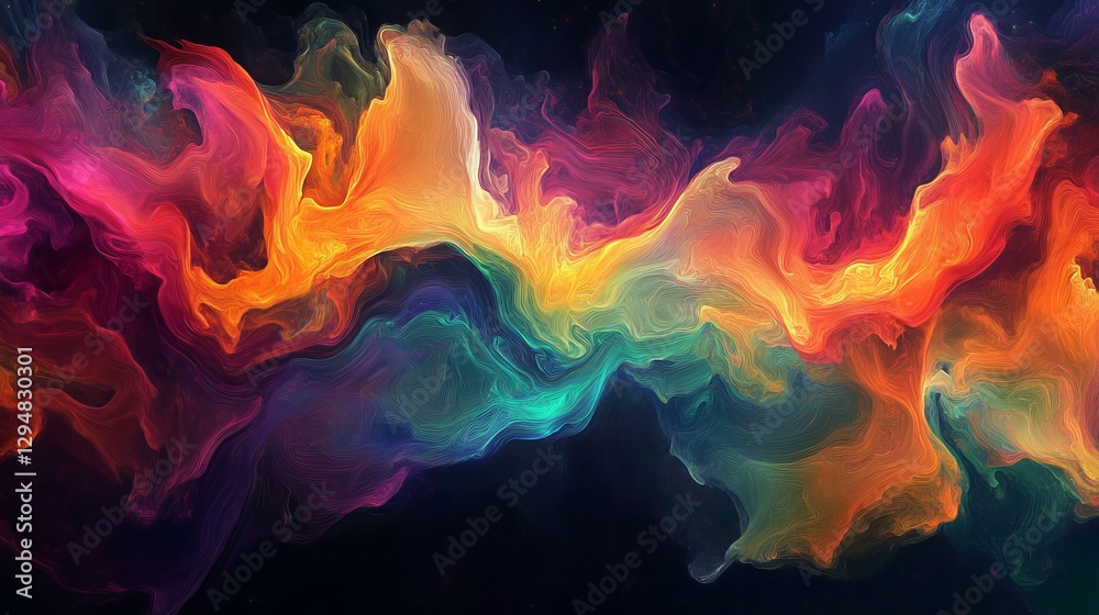 Fototapeta premium Abstract Colorful Swirling Paint Texture Background Digital Art Modern Design Vibrant Hues Artistic Strokes Fluid Seamless Pattern Graphic Resource 