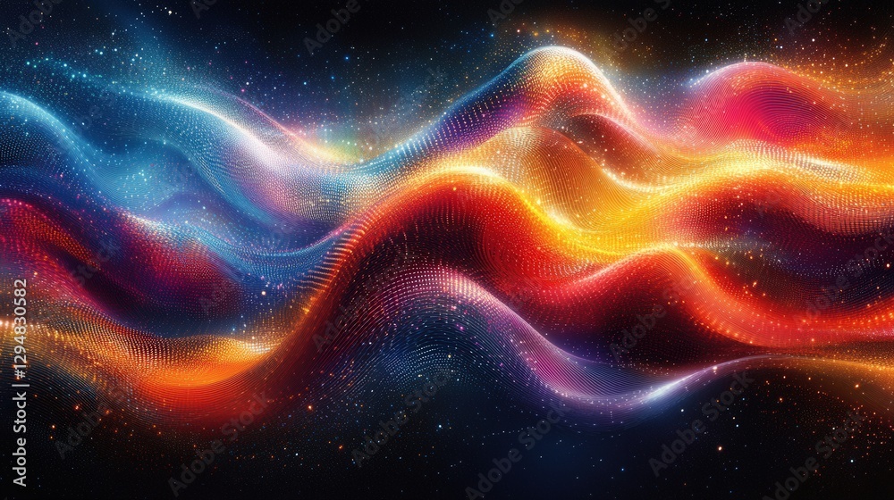 Obraz premium Colorful Abstract Waves of Light and Energy in Space Background