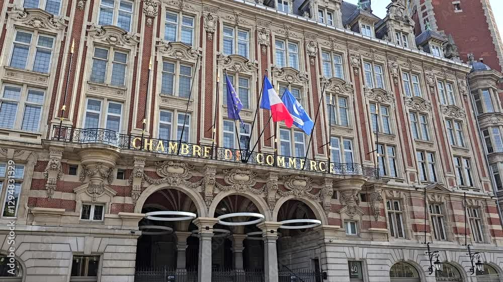  view of Lille Chamber of Commerce building Nouvelle Bourse New Stock Exchange