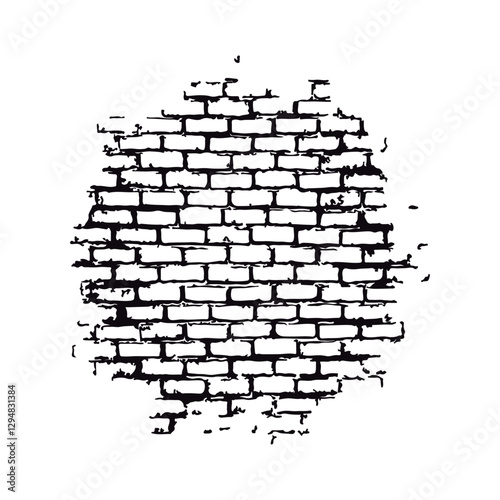 Cracked broken brick wall
