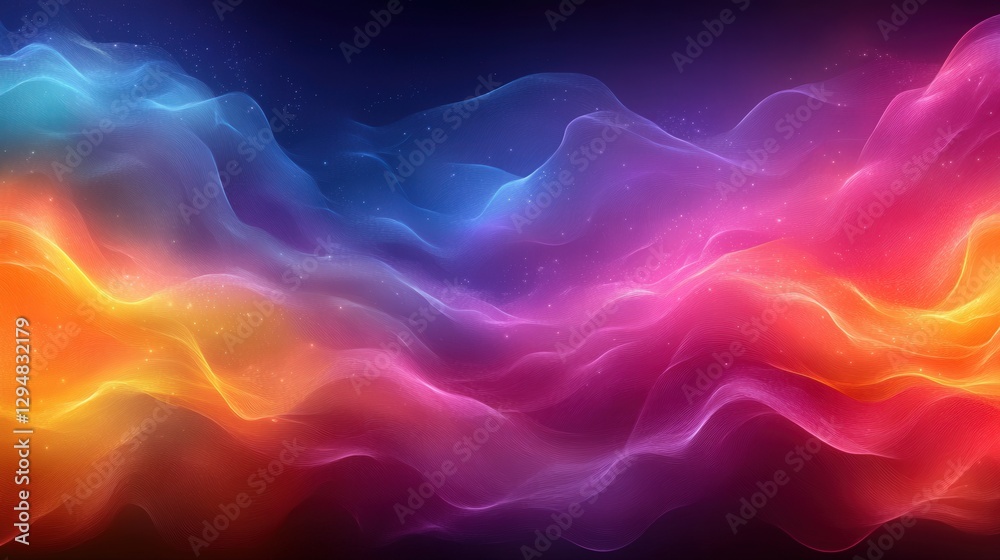 Fototapeta premium Colorful Abstract Waves with Smooth Flowing Motion Background