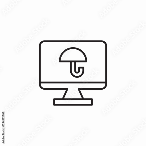 desktop antivirus protection icon sign vector