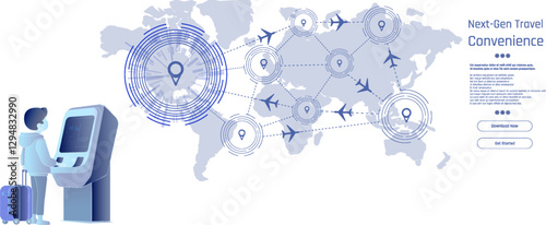 Innovative travel kiosk facilitating seamless trip planning in an interconnected world.