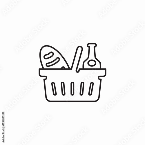 grocery basket icon sign vector