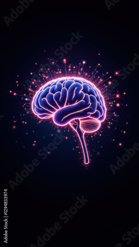 Wallpaper Mural A digital illustration representing artificial general intelligence with a brain graphic surrounded by sparkles. Torontodigital.ca