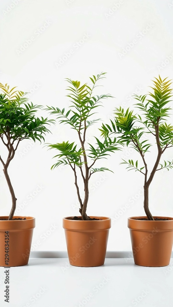 Tree pots isolated on white background Fern vase decoration for office or house plant (Clipping path Tree pots isolated on white background Fern vase decoration for office or house plant (Clipping path
