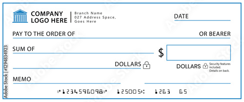 Presentation Check Template Giant Large Donor Check for Business. Vector