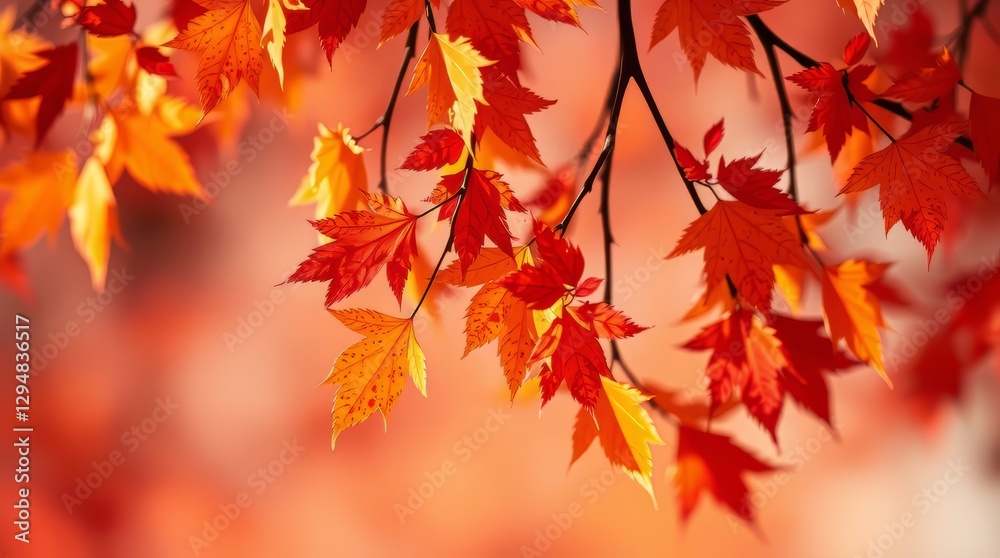 Autumn leaves display a warm color palette creating a beautiful fall season scene Autumn leaves display a warm color palette creating a beautiful fall season scene