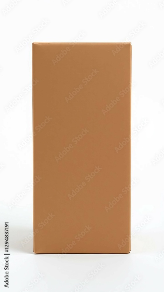 Blank cardboard box isolated on white background Template of long box for your design Clipping paths Blank cardboard box isolated on white background Template of long box for your design Clipping paths