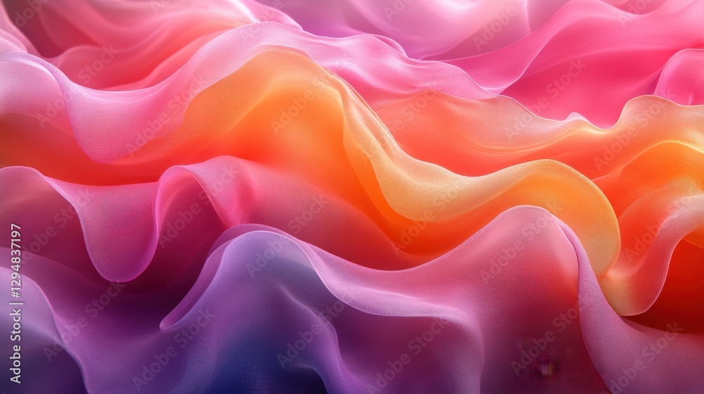 Obraz premium Colorful Flowing Fabric Texture with Soft Waves and Gentle Gradient