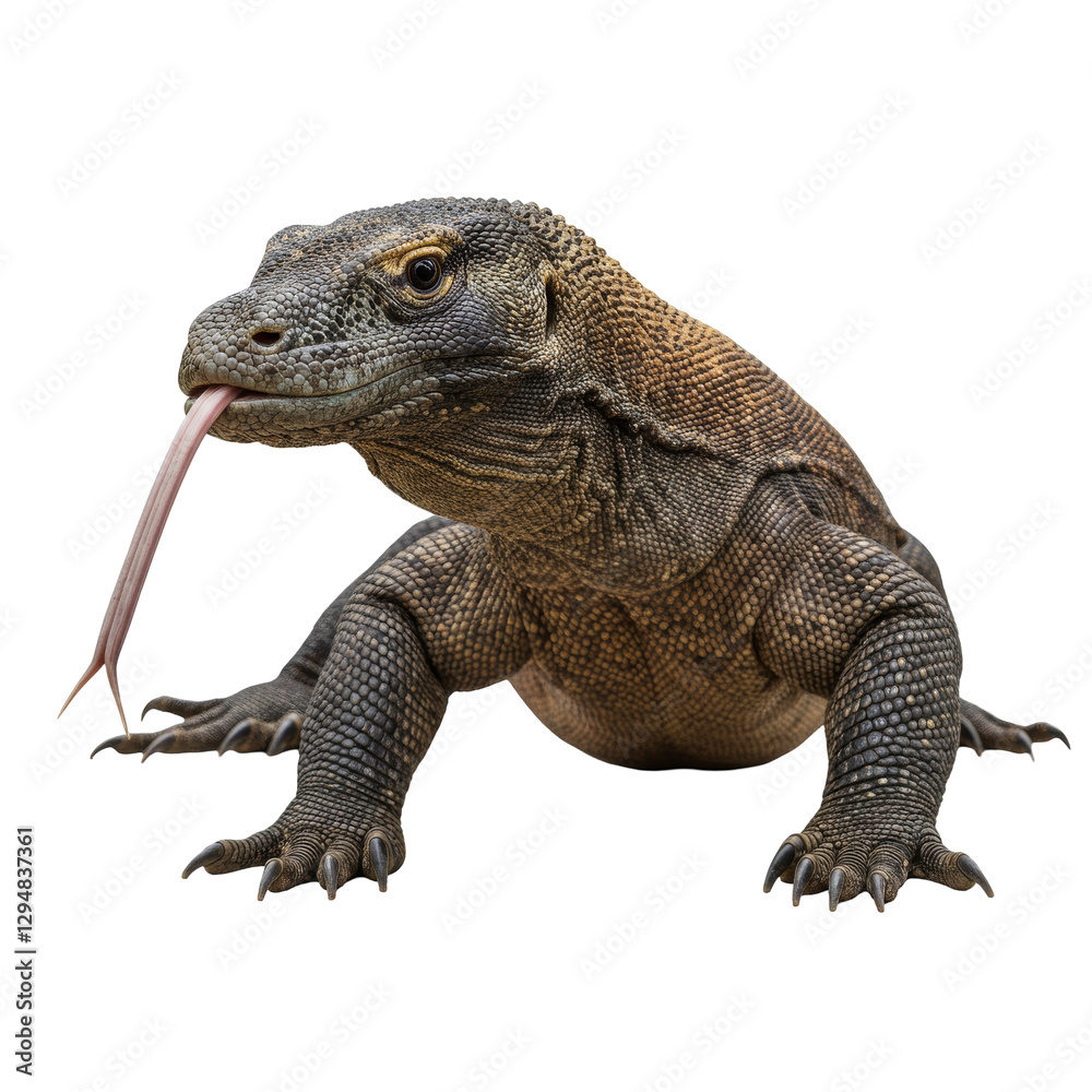 Obraz premium Komodo dragon Isolated on transparent background . Komodo Dragon PNG, 