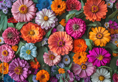 A vibrant arrangement of colorful flowers showcasing nature's beauty.