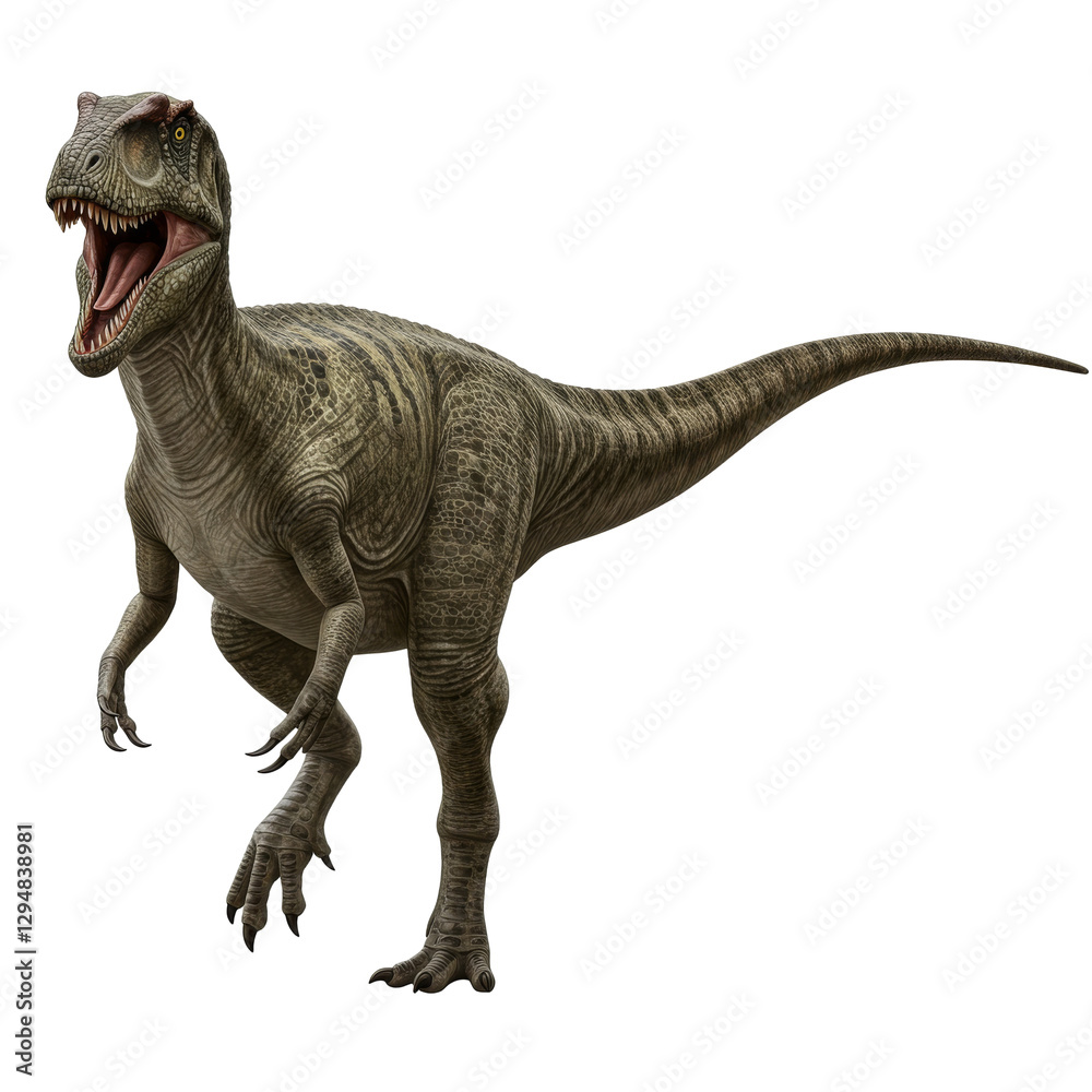 Fototapeta premium Dinosaur allosaurus Isolated on transparent background, dinosaur allosaurus PNG 