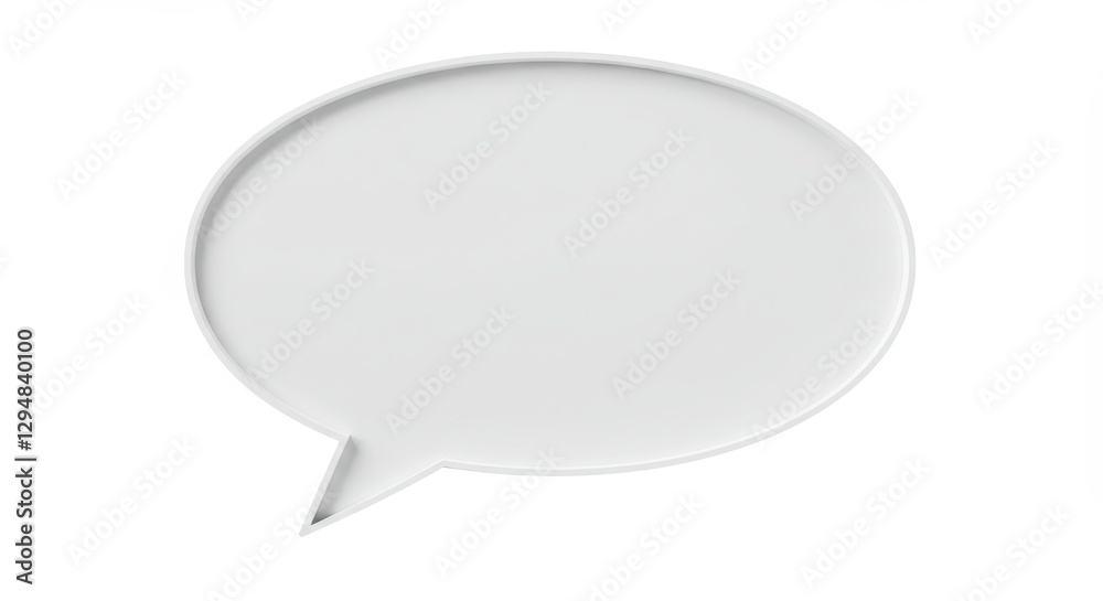 Blank White Speech Bubble: A 3D Rendered Communication Icon Blank White Speech Bubble: A 3D Rendered Communication Icon