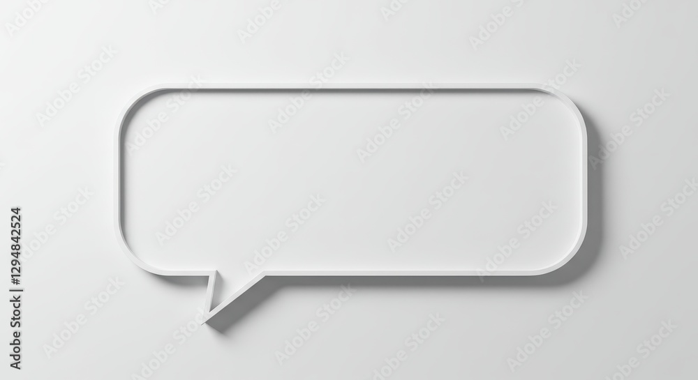 Blank White Speech Bubble on a White Background Blank White Speech Bubble on a White Background