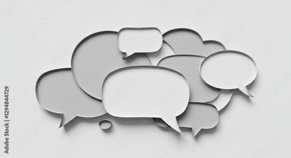 Abstract Communication Concept: Interconnected Speech Bubbles Abstract Communication Concept: Interconnected Speech Bubbles