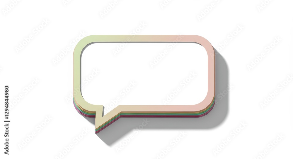 Naklejka premium Colorful Speech Bubble 3D Render: Blank Template for Text, Message, or Quote. Perfect for Communication and Design Projects.