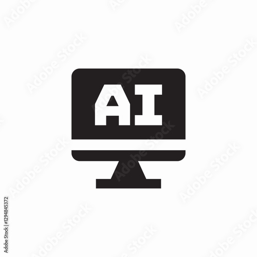 ai computing icon sign vector