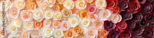 A vibrant arrangement of roses in various colors, showcasing natural beauty and elegance.