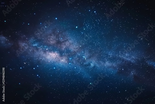A dark night sky with a vibrant Milky Way galaxy shining above, A starry night sky with a twinkling Milky Way overhead