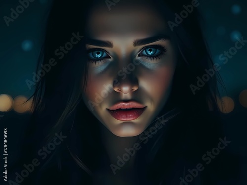 woman portrait, soft soft light, created with generative A.I.