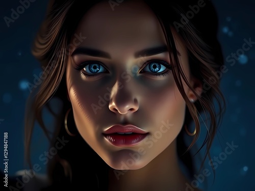 woman portrait, soft soft light, created with generative A.I.