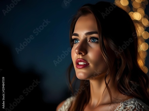 woman portrait, soft soft light, created with generative A.I.