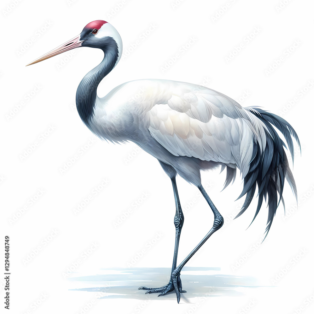 Obraz premium A crane bird image on white background