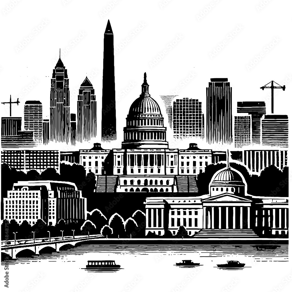 Obraz premium vector illustration of an abstract city background