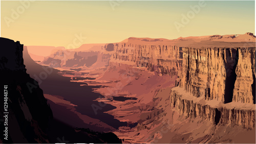 The Majestic Grand Canyon in Semi-Realism .eps photo