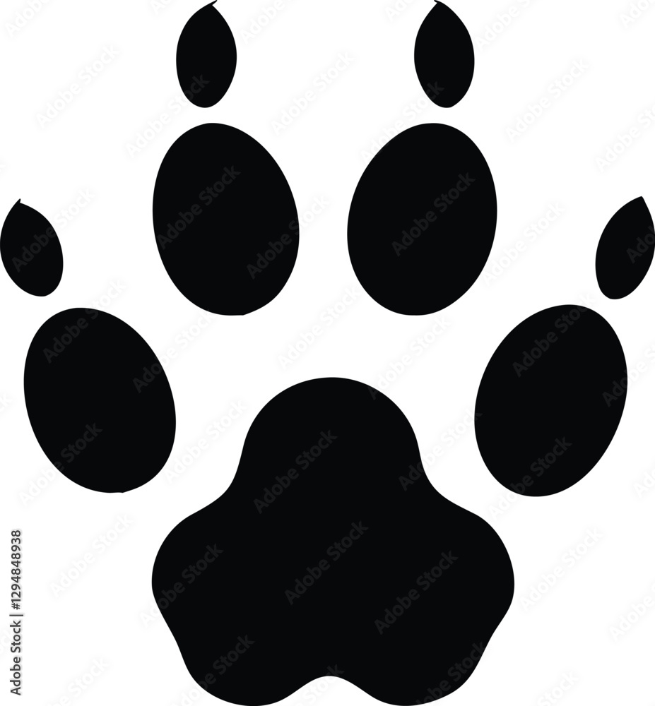 Black Paw Print Icon - Animal Footprint Symbol Black Paw Print Icon - Animal Footprint Symbol