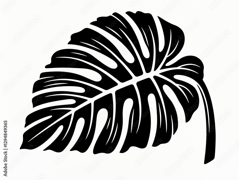 black and white leaf