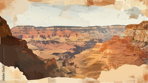 Vibrant Grand Canyon Collage Art .eps
